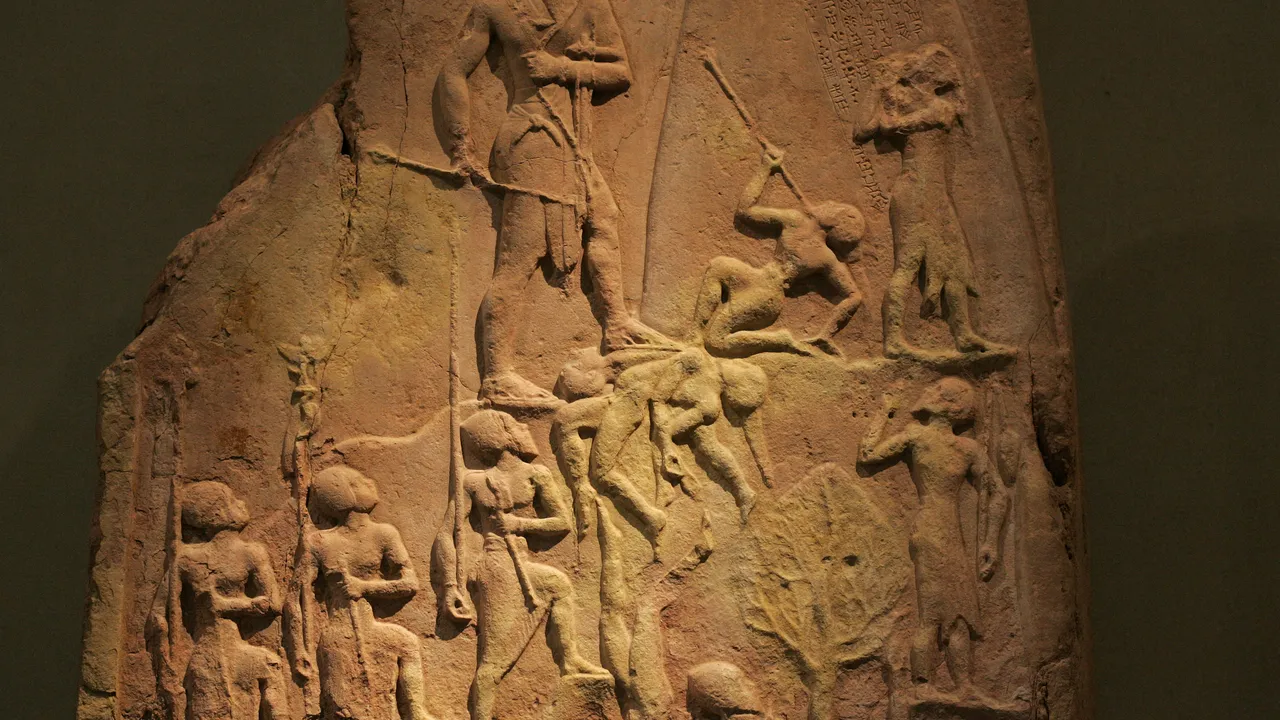 The victory stele of Naram Sin, Akkadian king who declared himself divine. (Wikimedia Commons)