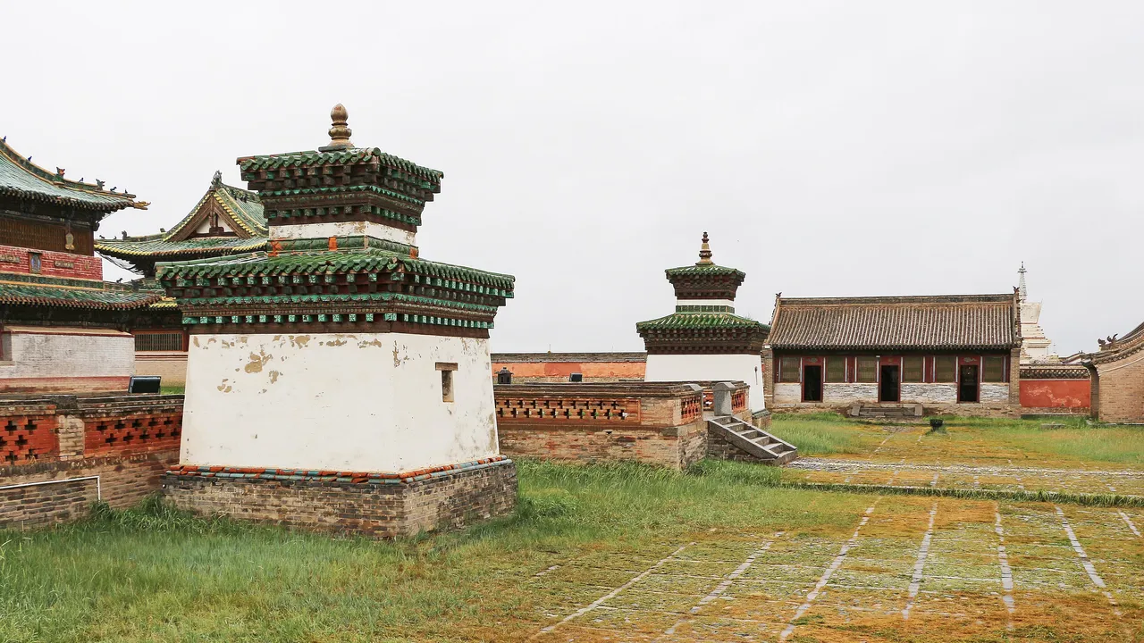 Erdene Zuu Monastery, built from the stones of Karakorum, the Mongol capital. (Wikimedia Commons)