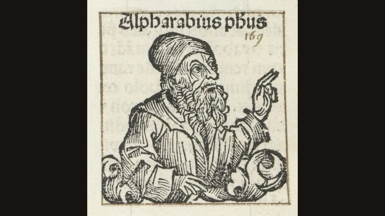 Al Farabi in the Nuremberg Chronicle, 1493 (Wikimedia Commons, public domain)