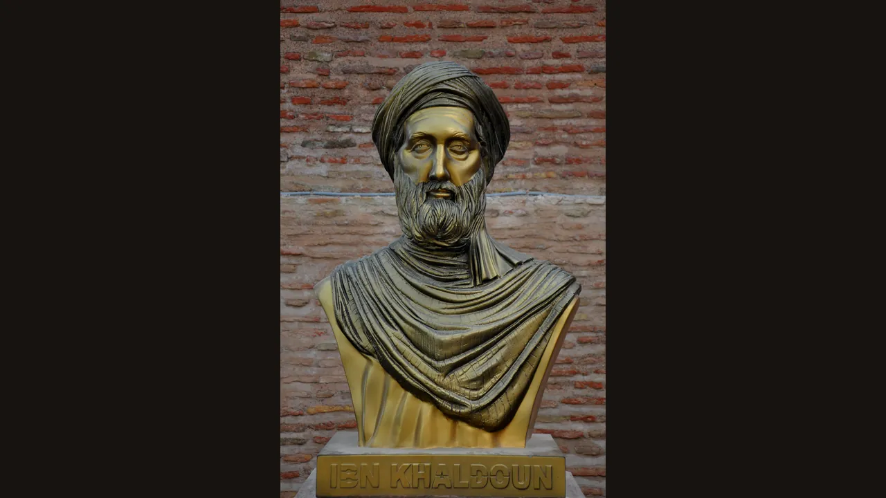 Modern bust of Ibn Khaldun at Bejaia, Algeria (Wikimedia Commons, CC BY-SA)