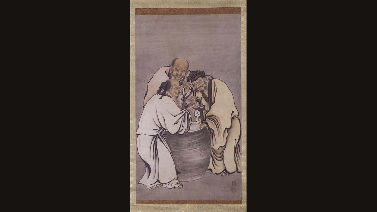 Laozi in the 16th century Japanese painting The Three Vinegar Tasters (Wikimedia Commons, public domain)
