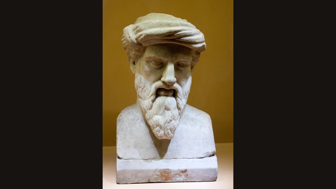 Marble bust of Pythagoras (Wikimedia Commons, public domain)