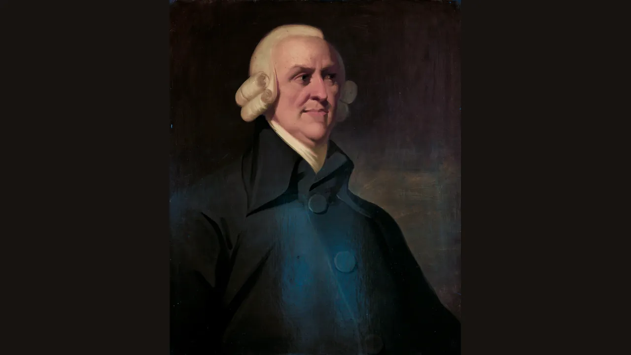 Portrait of Adam Smith, the Muir portrait (Wikimedia Commons, public domain)