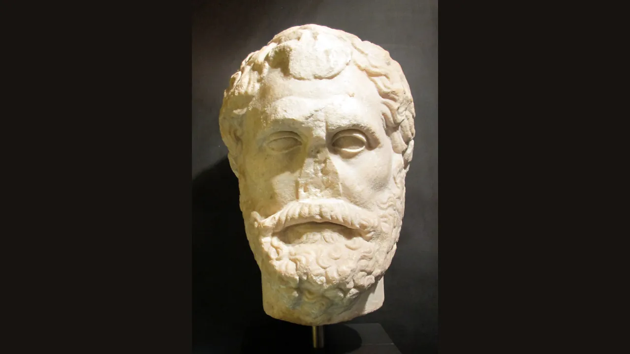 Marble head of Thales, Roman copy (Wikimedia Commons, CC BY-SA)