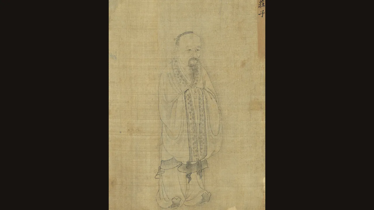 Traditional Chinese portrait of Zhuangzi (Wikimedia Commons, public domain)