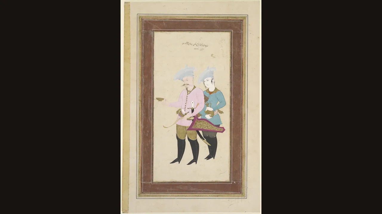 Shah Abbas I, Safavid miniature portrait (Wikimedia Commons)