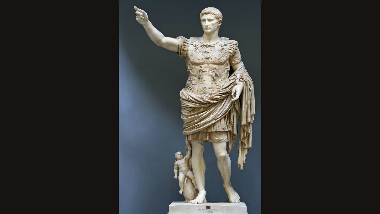 Augustus of Prima Porta, marble statue from Rome (photograph via Wikimedia Commons)