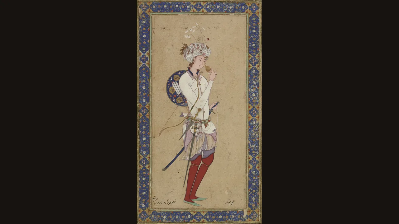 Harun al-Rashid as imagined in a Safavid era miniature (Wikimedia Commons)