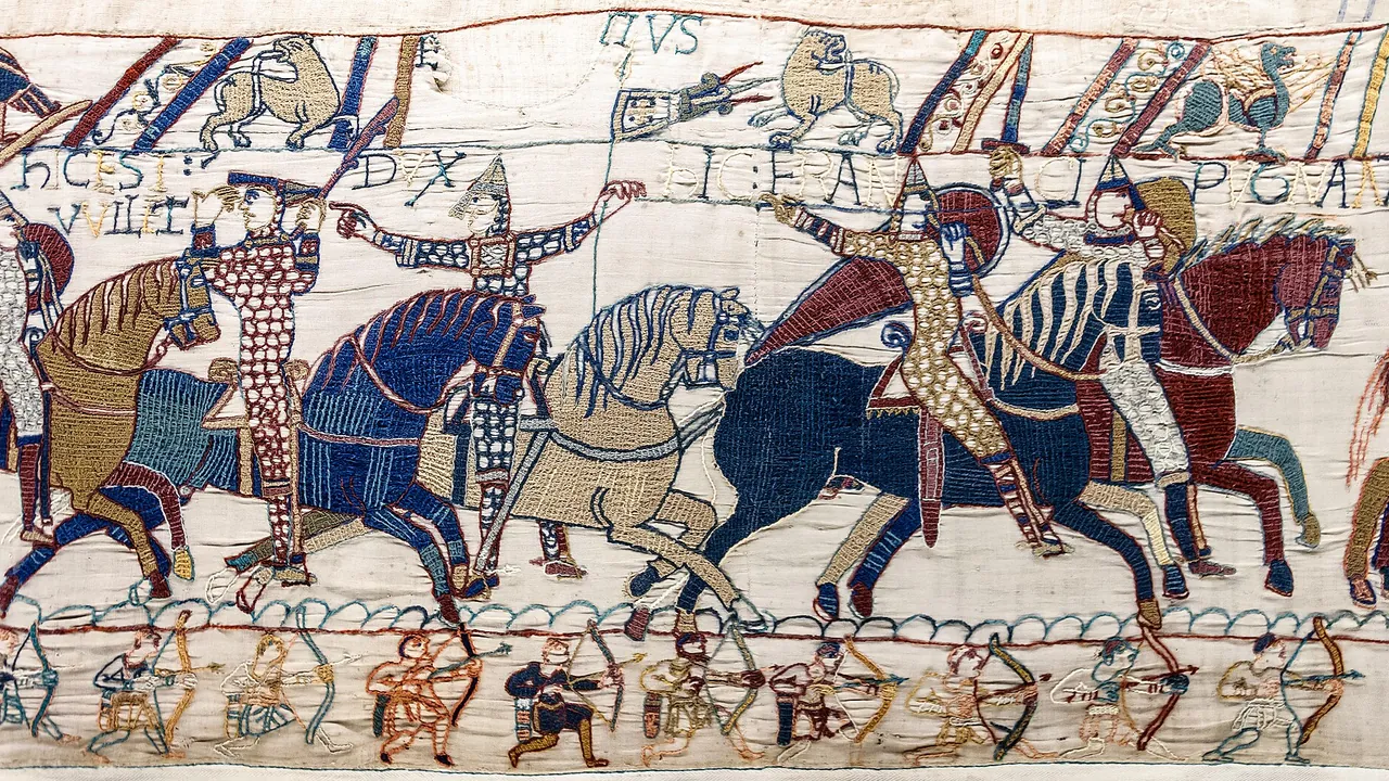 William the Conqueror at Hastings, from the Bayeux Tapestry (Wikimedia Commons)